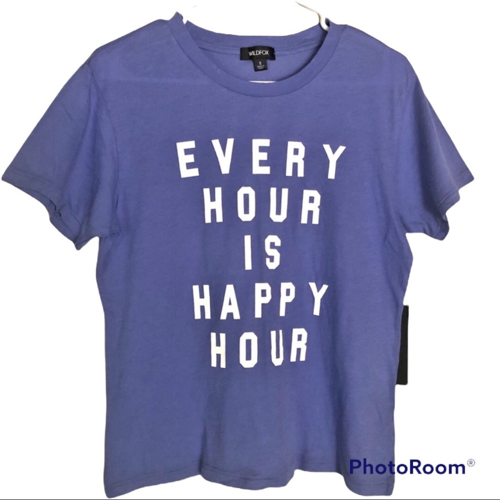 WILDFOX Periwinkle Every Hour Is Happy Hour Tee